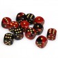 Chessex Dobbelsteen 16mm Gemini Black Red/Gold