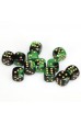 Chessex Dobbelsteen 16mm Gemini Black Green/Gold Chessex Dobbelsteen 16mm Gemini Black Green/Gold