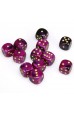 Chessex Dobbelsteen 16mm Gemini Black Purple/Gold Chessex Dobbelsteen 16mm Gemini Black Purple/Gold