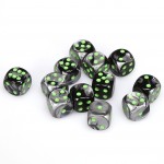 Chessex Dobbelsteen 16mm Gemini Black Gray/Green
