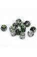 Chessex Dobbelsteen 16mm Gemini Black Gray/Green Chessex Dobbelsteen 16mm Gemini Black Gray/Green