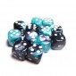 Chessex Dobbelsteen 16mm Gemini Black Shell/White