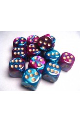 Chessex Dobbelsteen 16mm Gemini Purple Teal/Gold