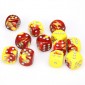 Chessex Dobbelsteen 16mm Gemini Red-Yellow/Silver