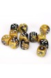 Chessex Dobbelsteen 16mm Gemini Black-Gold/Silver Chessex Dobbelsteen 16mm Gemini Black-Gold/Silver