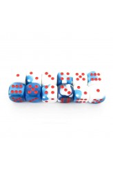 Chessex Dobbelsteen 16mm Gemini Astral Blue White/Red Chessex Dobbelsteen 16mm Gemini Astral Blue White/Red