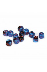 Chessex Dobbelsteen 16mm Gemini Black Starlight/Red Chessex Dobbelsteen 16mm Gemini Black Starlight/Red