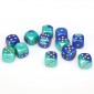 Chessex Dobbelsteen 16mm Gemini Blue/Teal with Gold