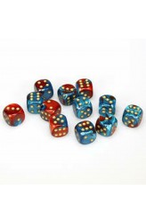 Chessex Dobbelsteen 16mm Gemini Red Teal/Gold