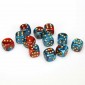 Chessex Dobbelsteen 16mm Gemini Red Teal/Gold