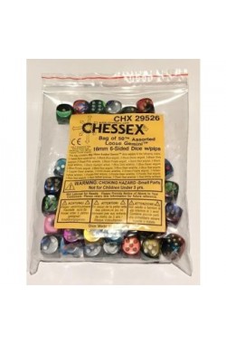 Chessex Bag of 50 Assorted Loose Gemini 16mm D6 Dice Chessex Bag of 50 Assorted Loose Gemini 16mm D6 Dice