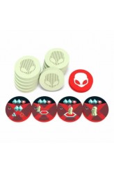 On Mars: Alien Invasion – Heat-Transferred Wooden Alien Action Tokens On Mars: Alien Invasion – Heat-Transferred Wooden Alien Action Tokens