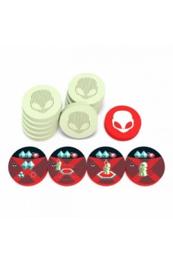 On Mars: Alien Invasion – Heat-Transferred Wooden Alien Action Tokens