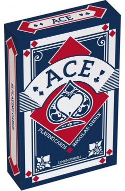Speelkaarten bridge karton blauw 55-delig