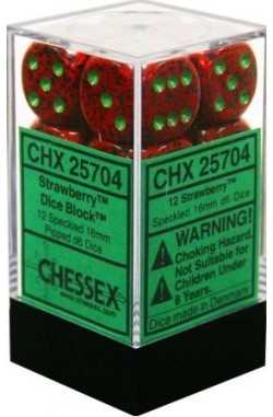 Chessex Dobbelsteen 16mm Speckled Strawberry Chessex Dobbelsteen 16mm Speckled Strawberry