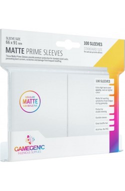 Gamegenic Sleeves: Matte Prime Sleeves 66x91mm Wit (100 stuks)