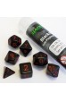 16mm Role Playing Dice Set - Black/Red (7 Dice)