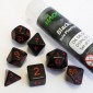 16mm Role Playing Dice Set - Black/Red (7 Dice)