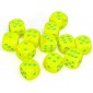 Chessex Dobbelsteen 16mm Vortex Electric Yellow w/ Green