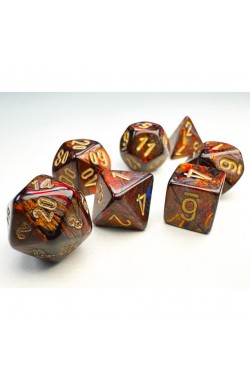 Chessex Mini Polyhedral 7 Die Set - Scarab Blue Blood 7-Die Set Chessex Mini Polyhedral 7 Die Set - Scarab Blue Blood 7-Die Set