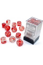 Chessex Dobbelsteen 16mm Nebula Red/Silver Chessex Dobbelsteen 16mm Nebula Red/Silver