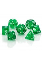 Chessex Mini Polyhedral 7 Die Set - Translucent Green-White 7-Die Set
