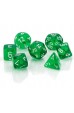 Chessex Mini Polyhedral 7 Die Set - Translucent Green-White 7-Die Set