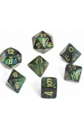 Chessex Mini Polyhedral 7 Die Set - Jade Gold 7-Die Set