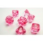 Chessex Mini Polyhedral 7 Die Set - Translucent Pink-White 7-Die Set