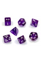 Chessex Mini Polyhedral 7 Die Set - Translucent Purple-White 7-Die Set