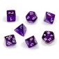 Chessex Mini Polyhedral 7 Die Set - Translucent Purple-White 7-Die Set