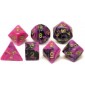Dobbelstenen Jumbo Toxic Paars/Zwart 7 Stuks